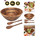 Salad Bowls, Wooden Set, Large Acacia Serving For Fruit.... Fixed Price $84.79.