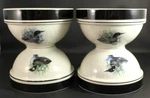 Folk Craft Loon Lake Cereal Soup Bowls * Set Of Stoneware 6 1/4" V. Nice. Fixed Price $32.00.