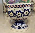 Boleslawiec Polish Pottery Footed Pedestal Dessert Ice Cream Bowl Hand Made. Fixed Price $19.99.