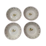 Merry Brite Christmas Bowls Pinecone Holly Berry Set 4 Cream Ceramic Holiday. Fixed Price $22.49.