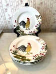Paula Deen Southern Rooster Salad / Lunch Plate Stoneware - Set Of 4. Fixed Price $49.99.
