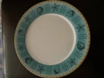 Galleyware Non-skid Plates Boat Rv Seashells 4 Dinner, Salad, Bowls. Fixed Price $35.00.
