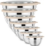 P&p Chef Mixing With Lid Set Of 7, Stainless Steel Nesting Salad Bowls F.... Fixed Price $128.60.