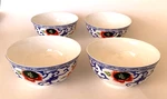 Ralph Lauren Mandarin * 4 Coupe Cereal Bowls Blue White Floral, New!. Fixed Price $195.00.