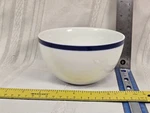 Has Utensil Marks Williams Sonoma Brasserie White Blue 5.5" Cereal Soup Bowl. Fixed Price $134.58.