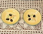 Pair Of Bia Cordon Bleu Black Olives Stems Oil Dipping Bowls 3". Fixed Price $21.00.