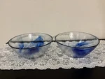 Bormioli Rocco Murano Cobalt Blue Swirl Glass Bowls 9 Set Of Two Italian. Fixed Price $58.99.