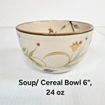 American Simplicity Floral By Home Stoneware Bowl -soup/cereal 6" 24OZ. Fixed Price $12.99.