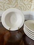Vtg Homer Laughlin Ivory Restaurant Ware 7.25 Rimmed Soup Cereal Bowls Set Of 6. Fixed Price $23.49.