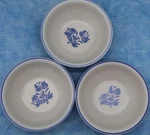Pfaltzgraff Yorktowne 6" Cereal Soup Bowls Set Of 3 Blue Floral Stoneware Usa. Fixed Price $21.95.