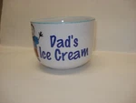 Clay Design Dad Ice Cream Bowl Blue And White Ceramic 5" X 3 1/2" Euc. Fixed Price $24.99.