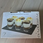 Circleware Slate Contempo Milano 7-PIECE Dessert/cordial Glass Set, Tray. Fixed Price $15.99.