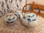 Noritake Teapot & 2 Blue White Flower Bowls Ceramic Kitchen Set. Fixed Price $111.48.