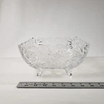Square Footed Heavy Glass Bowl Dish Candy Art Decor Fruit Tabletop Centerpiece. Fixed Price $16.40.