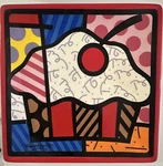 Romero Britto Square Side Plate 8X8 Ice Cream. Fixed Price $34.50.