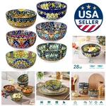 Colorful Ceramic Bowls Set Of 6 28 Oz - Safe For Microwave & Dishwasher. Fixed Price $77.39.