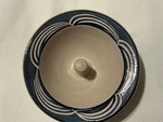 The Original Apple Baker Ceramic Round Baking Dish Blue Beige Oven Safe. Fixed Price $10.00.