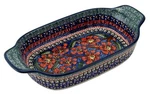 Polish Pottery Rectangular Serving Dish Handmade By Zaklady Boleslawiec. Fixed Price $89.00.