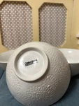 Crate & Barrel Ceramic Bowl Set 3-PIECE White Round Floral Embossed Matte. Fixed Price $40.00.