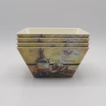 Melamine Individual Square Ice Cream Dish Wine Motif By Certified International. Fixed Price $44.61.