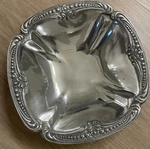 Wilton Armetale, Juan Vela Belmont Small 9 Square Bowl Made In Mexico, Damaged. Fixed Price $16.50.