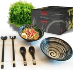 Japanese Ramen Bowl Set Made Of Ceramic (8 Pcs) With Chopsticks, Spoons,. Fixed Price $44.46.