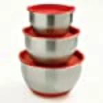 Norpro 3-PIECE Stainless Steel Grip Bowls With Lids, Red. Fixed Price $62.21.