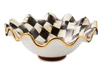 Mackenzie-childs Courtly Check Ceramic Fluted Bowl 14 Hand Painted Aurora. Fixed Price $279.99.