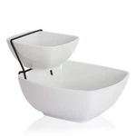 2 Tier Chip Dip Serving Bowl Set With Stand Food Server Display For Party. Fixed Price $47.36.