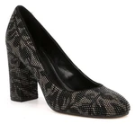 Women Michael Kors Jamie Pump Leather Floral Print Rhinestone Block Heel Black. Fixed Price $29.99.