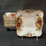 Royal Albert Country Roses England (old Mark) Square Nut Bowl 4 5/8 Inches. Fixed Price $15.00.