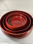Lifestyles By Sixtrees Set Of 3 Bowls Wood Lacquerware Handcrafted Sizes. Fixed Price $34.99.