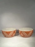 Threshold Ceramic Mini Dip Bowls Caramel With White Dot Design Set Of 2. Fixed Price $14.00.