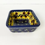 Polish Pottery Square Bowl Manufaktura Boleslawiec Hand Painted Floral Dish Sign. Fixed Price $25.00.