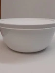 Set Of 3 Corelle Classic Winter Frost White, Soup Bowl, 28-OZ With Lid. Fixed Price $40.00.