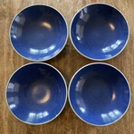 4 Sasaki Colorstone Sapphire Blue Coupe Soup Bowls 7.25" Japan Set Of Note. Fixed Price $120.00.