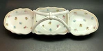 I. Godinger & Co. "rosebud" 3-SECTION Basket-handled Porcelain Server #4521. Fixed Price $17.44.