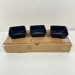 Pampered Chef Stoneware Country Garden Collection Blue Bowls. Fixed Price $24.99.
