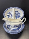 Churchill Blue Willow Bowls Staffshire England 8 (4),VEGETABLE Dish & Sauce. Fixed Price $55.00.