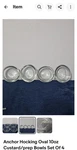 Set Of 4VINTAGE Anchor Hocking Oval Custard Bowls #1019 Oz. Fixed Price $16.99.