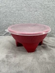 American Maid Red Round Dip Salsa Guac Bowl With Feet P-03072 Made In Usa 45OZ. Fixed Price $24.98.