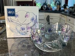 New Mikasa "spring Debut" 8" Serving Bowl Embossed Purple Tulips Made Germany. Fixed Price $49.99.