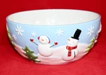 Nicholas Sqaure Oh What Fun 10.25" Christmas Serving Bowl Santa Snowmen Gifts. Fixed Price $17.38.