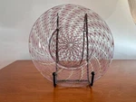 Hand Blown Murano Art Glass Dish W/ Latticino Zanfirico Ribbon Swirl Design. Fixed Price $55.00.