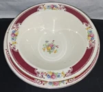 Vintage Homer Laughlin Majestic Floral Burgundy Serving Bowls Usa A50N6 M41N6. Fixed Price $33.99.