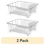 (2 Pack) Mainstays Small Wire Dish Rack - Chrome 14.17" X 12.64" 5.67". Fixed Price $31.12.
