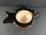 Vintage Blue And Orange Ceramic Fish-shaped Decorative Dish Bowl Tabletop. Fixed Price $18.00.