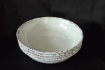 Tommy Bahama White Rustic Crackle Melamine Pasta Salad Bowls 9" - Set Of 4. Fixed Price $28.99.