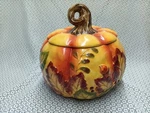 Ceramic Scalloped Fall Harvest Pumpkin Bowl With Lid, Serving Dish Holiday Decor. Fixed Price $14.50.