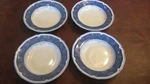 Villeroy & Boch Cottage Blue Rim Soup Bowls X 4. Fixed Price $55.00.